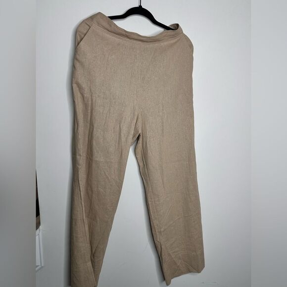 Natori Beige Linen Pants - Picture 1 of 7